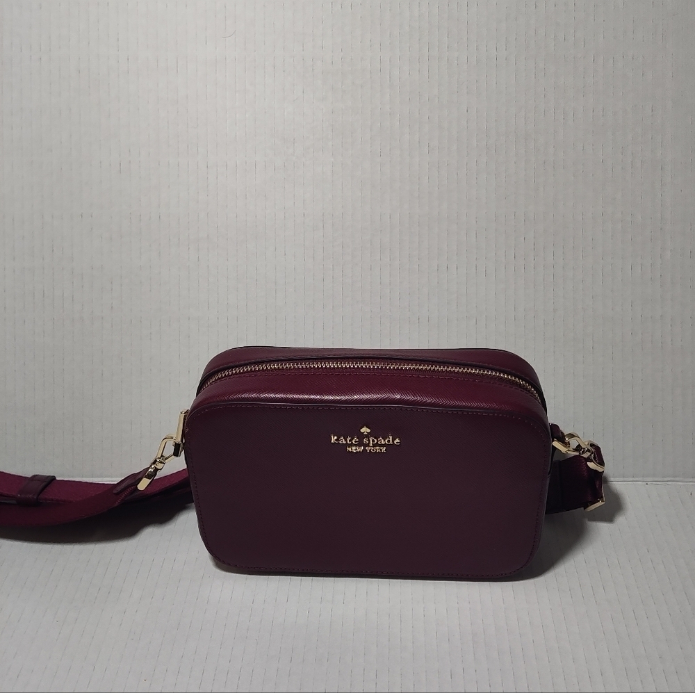 Kate Spade Madison Camera Bag in Blackberry Preserves Burgundy KC584 NWOT - Picture 9 of 12